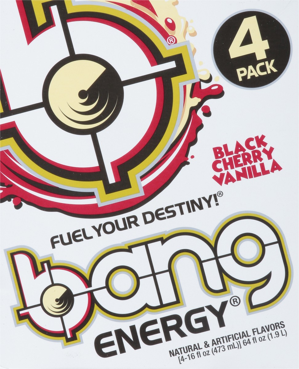 slide 7 of 9, Bang Black Cherry Vanilla Energy Drink - 4 ct, 4 ct