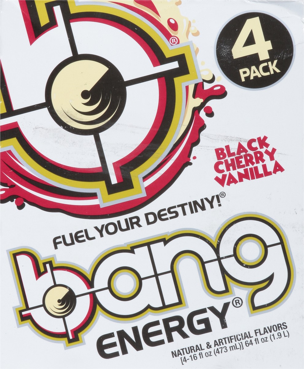 slide 5 of 9, Bang Black Cherry Vanilla Energy Drink - 4 ct, 4 ct