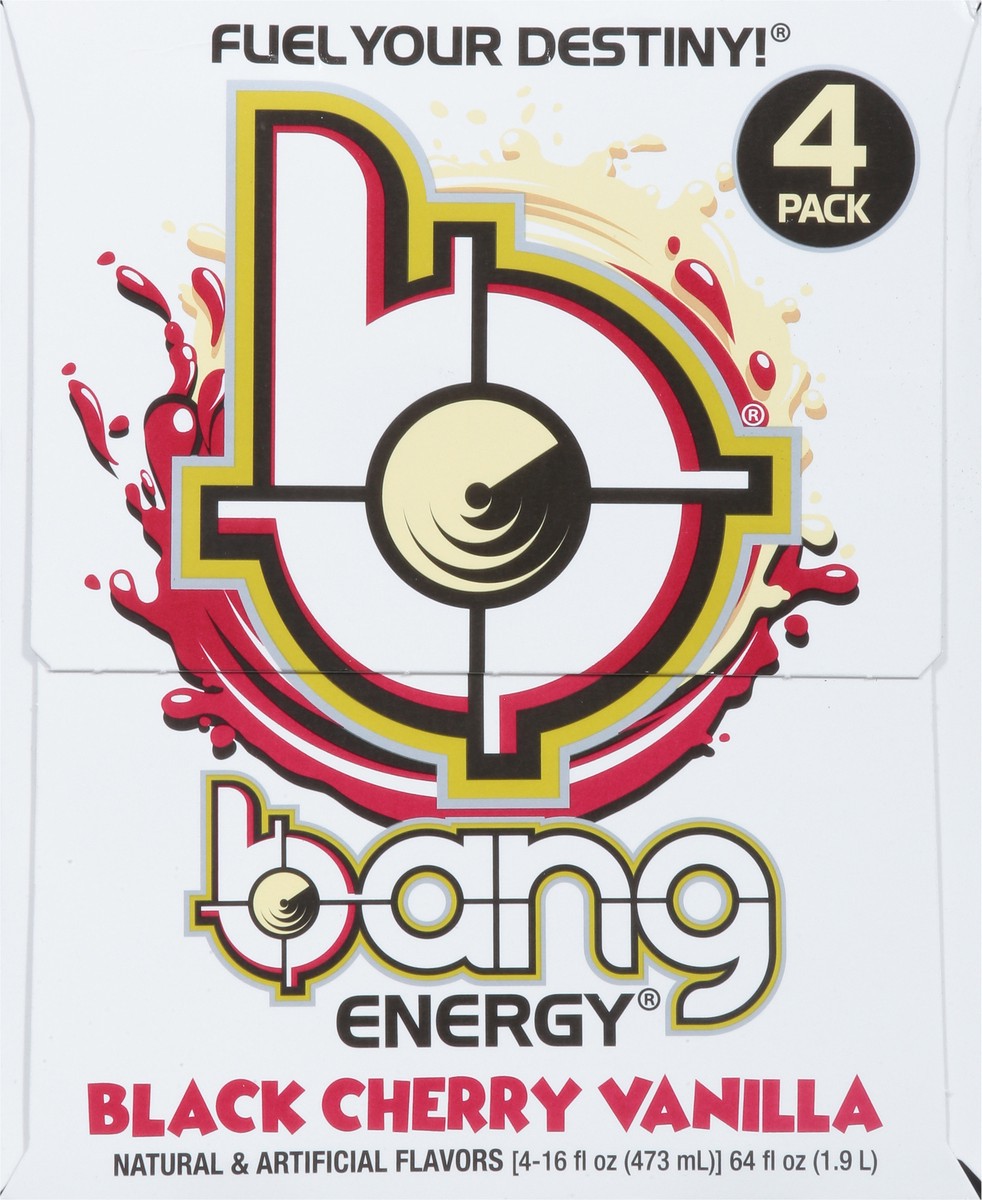 slide 9 of 9, Bang Black Cherry Vanilla Energy Drink - 4 ct, 4 ct