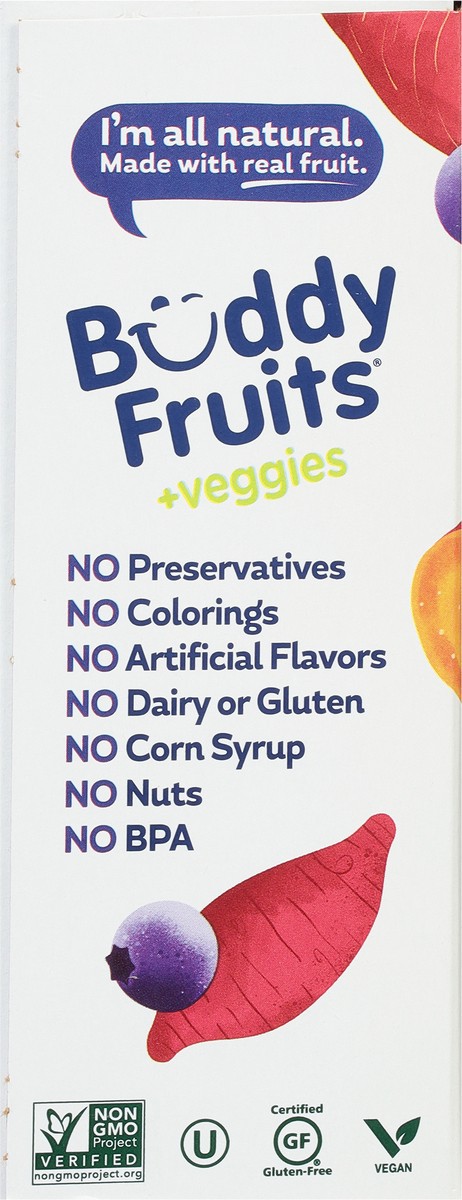 slide 3 of 9, Buddy Fruits +Veggies Blueberry Sweet Potato & Apple Blended Fruits & Vegetables 4 - 3.2 oz Pouches, 4 ct