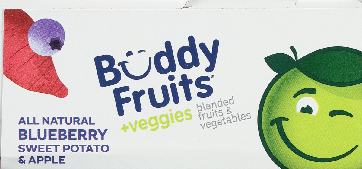 slide 2 of 9, Buddy Fruits +Veggies Blueberry Sweet Potato & Apple Blended Fruits & Vegetables 4 - 3.2 oz Pouches, 4 ct