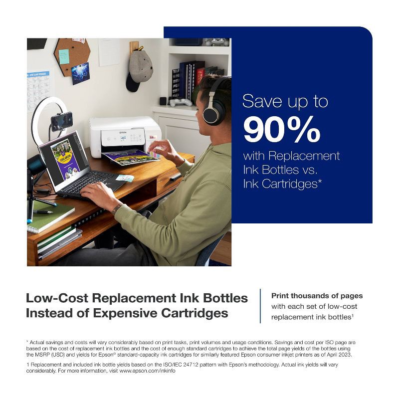 slide 3 of 9, Epson EcoTank ET-2800 Wireless Color All-in-One Cartridge-Free Supertank Printer: Inkjet, Wi-Fi, Apple AirPrint, 1 ct