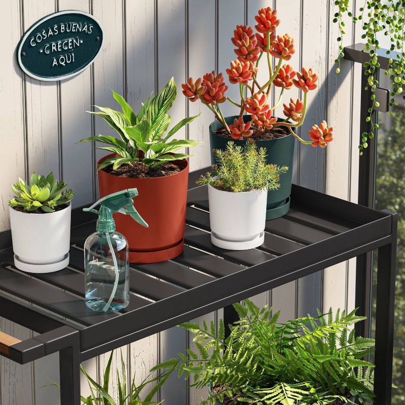 slide 2 of 4, 2pc Recycled Resin Indoor Outdoor Planter Pots White 4"x4"x4" - Room Essentials™, 2 ct