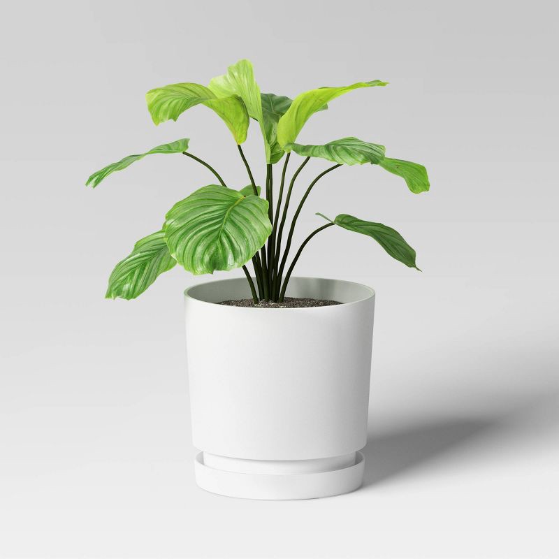 slide 3 of 4, Recycled Resin Indoor Outdoor Planter Pot White 10"x10"x10" - Room Essentials™, 1 ct