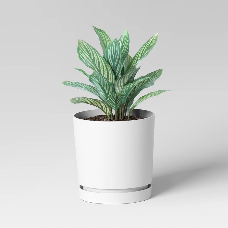 slide 3 of 4, Recycled Resin Indoor Outdoor Planter Pot White 6"x6"x6" - Room Essentials™, 1 ct