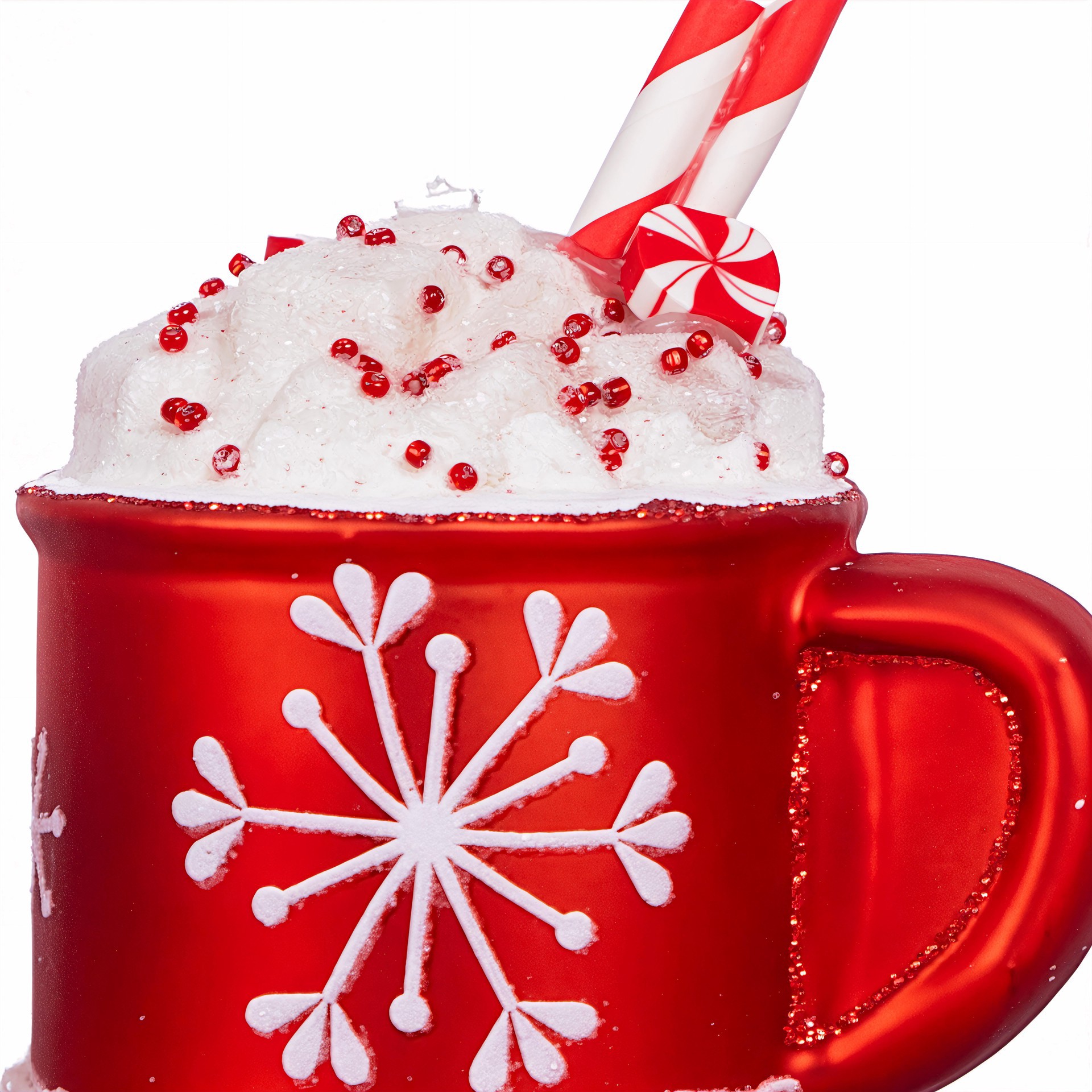 slide 2 of 2, 3.75" Cocoa Mug Glass Ornament By Ashland, 3.25 in x 2.5 in x 3.75 in