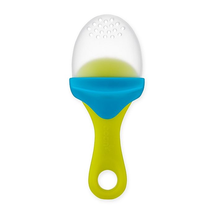 slide 1 of 2, Boon PULP Silicone Teething Feeder - Green/Blue, 1 ct