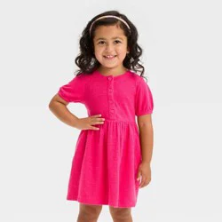 Toddler Girls' Knit Short Sleeve Dress - Cat & Jack™ Pink 3T