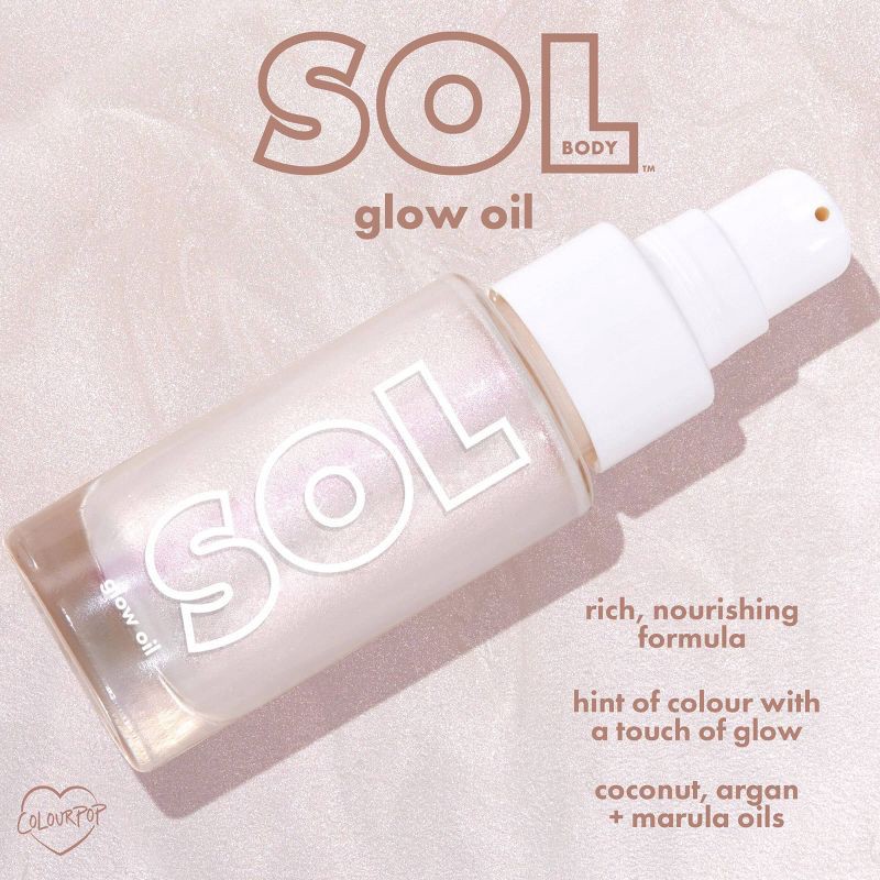 slide 3 of 6, SOL Body x ColourPop Body Glitter Glow Oil Mini - Moonstone - 0.88 fl oz, 0.88 fl oz