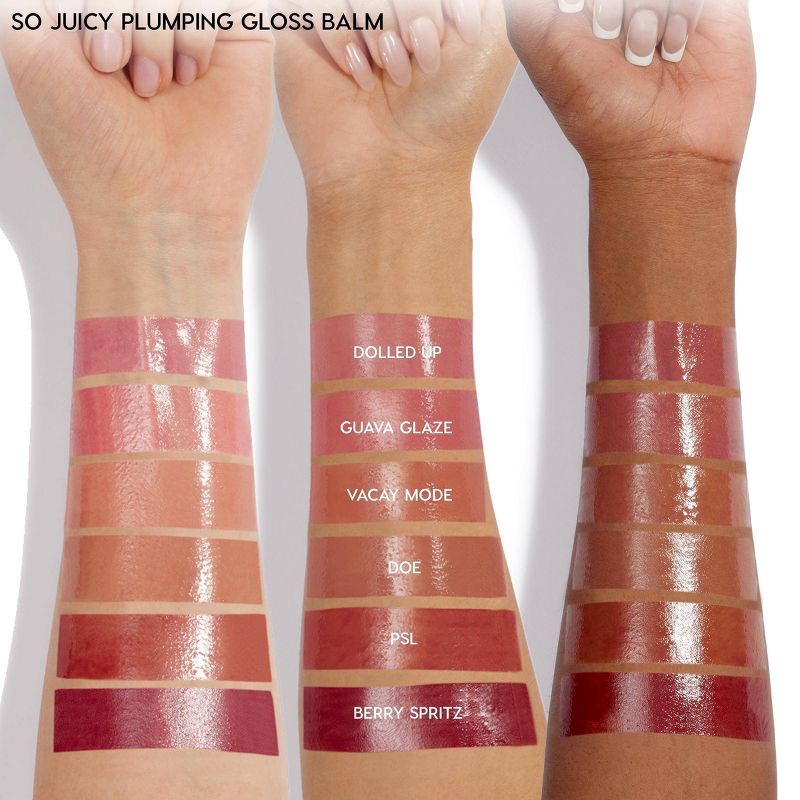 slide 5 of 6, ColourPop So Juicy Plumping Gloss Balm with Peptides - Guava Glaze - 0.07oz, 0.07 oz