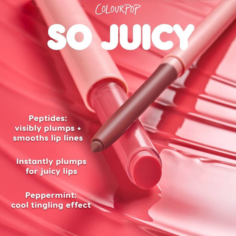 slide 4 of 7, ColourPop So Juicy Plumping Lip Liner with Peptides - Group Chat - 0.1oz, 0.1 oz