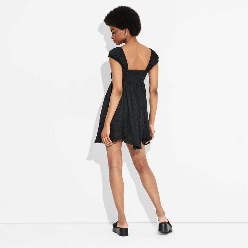 slide 2 of 3, Women's Cap Sleeve Lace Mini Babydoll Dress - Wild Fable™ Black XL, 1 ct