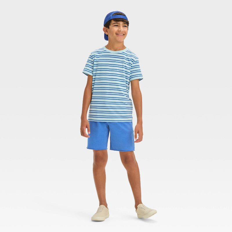 slide 3 of 3, Boys' Washed French Terry Pull-On Shorts - Cat & Jack™ Dark Blue XS, 1 ct