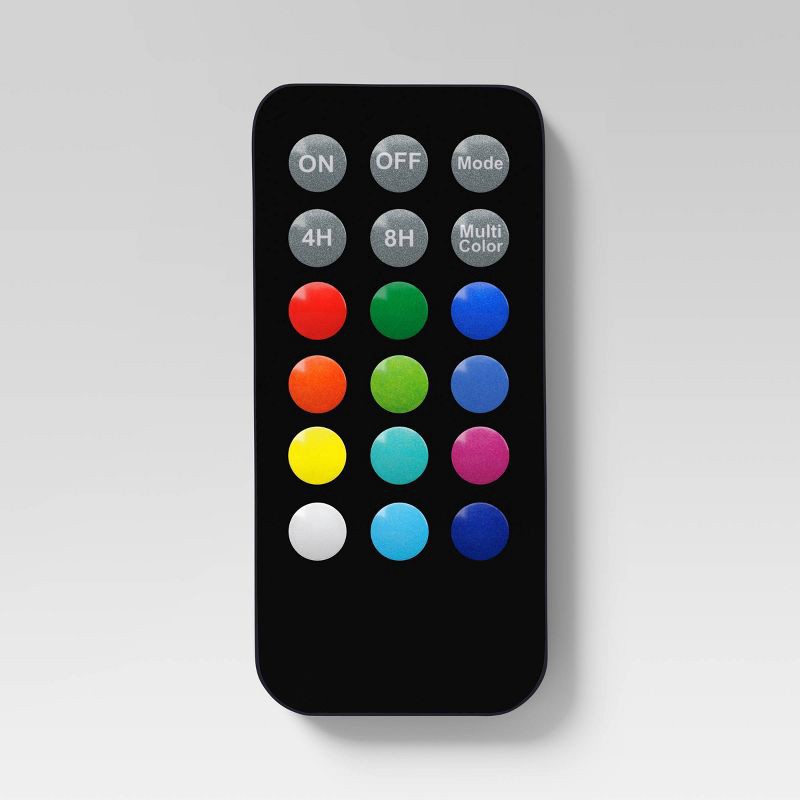 slide 5 of 5, 3pc AA LED Plastic Flameless Pillar Colorful Candles with Timer and Remote -Threshold™, 3 ct