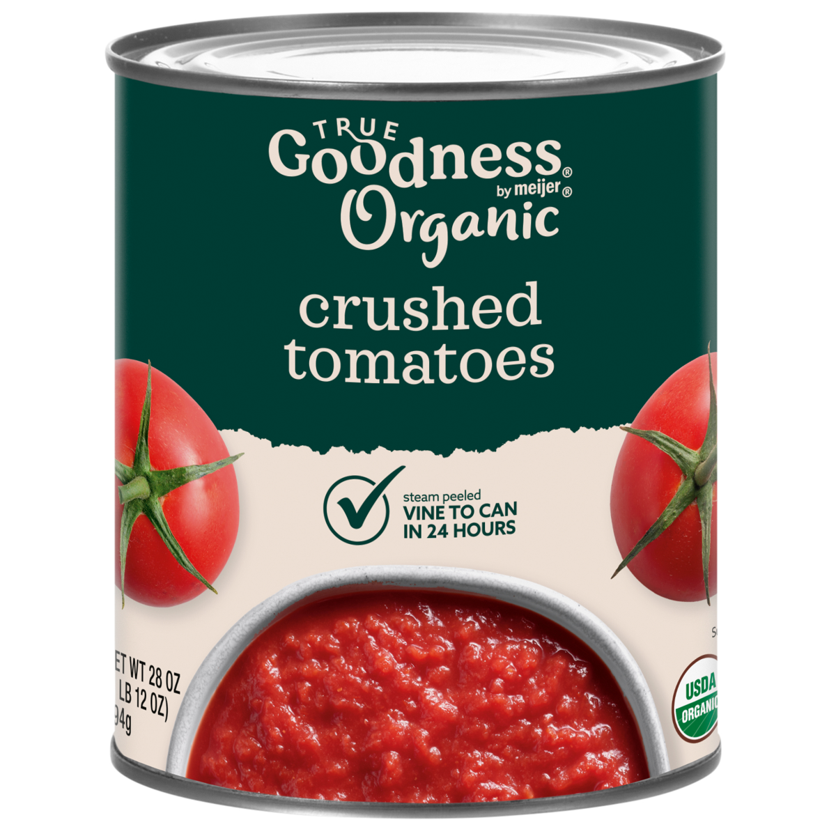slide 1 of 9, True Goodness Organic Crushed Peeled Tomatoes, 28 oz
