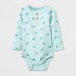 Baby Long Sleeve Henley Bodysuit - Cat & Jack™ Blue 12M