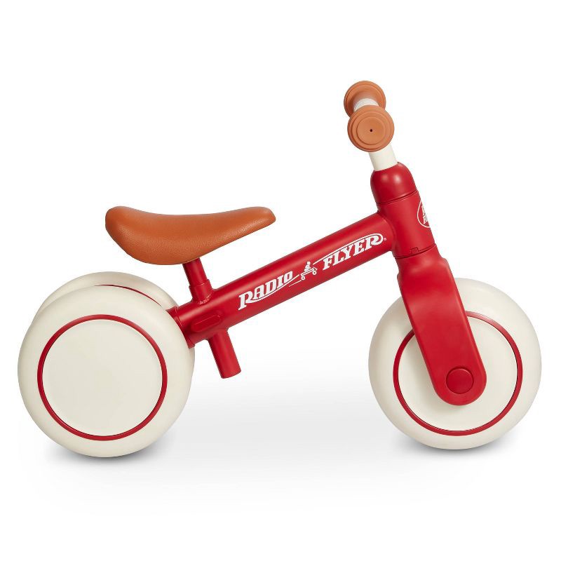 slide 6 of 10, Radio Flyer Steady Start 8'' Kids' Balance Bike - Red: Steel Frame, Adjustable Seat, 1 ct