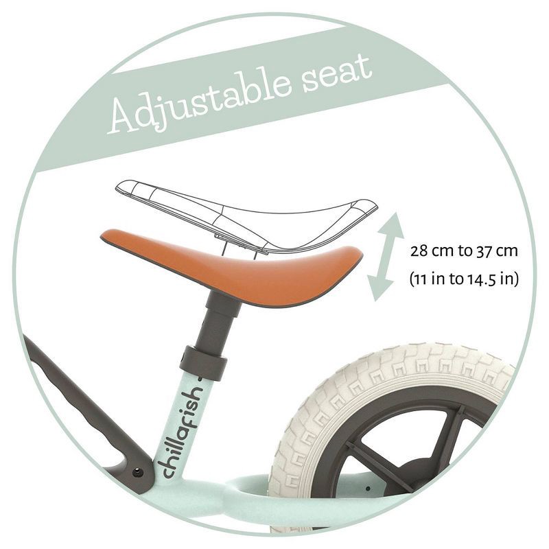 slide 5 of 13, Chillafish Charlie Breeze 10" Kids' Balance Bike - Mint Green: Adjustable Handlebar & Seat, 1 ct