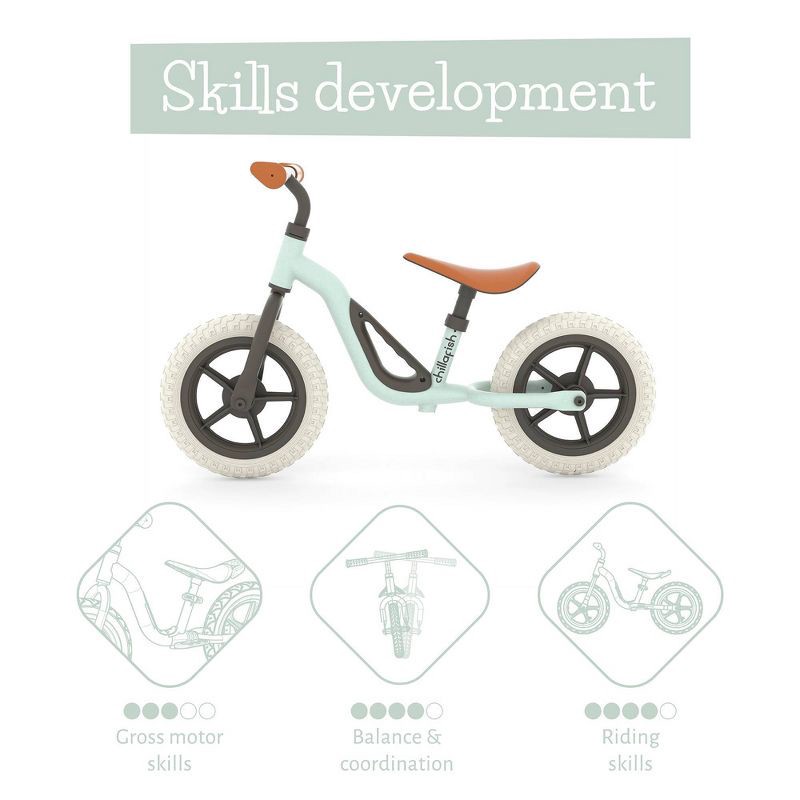 slide 9 of 13, Chillafish Charlie Breeze 10" Kids' Balance Bike - Mint Green: Adjustable Handlebar & Seat, 1 ct