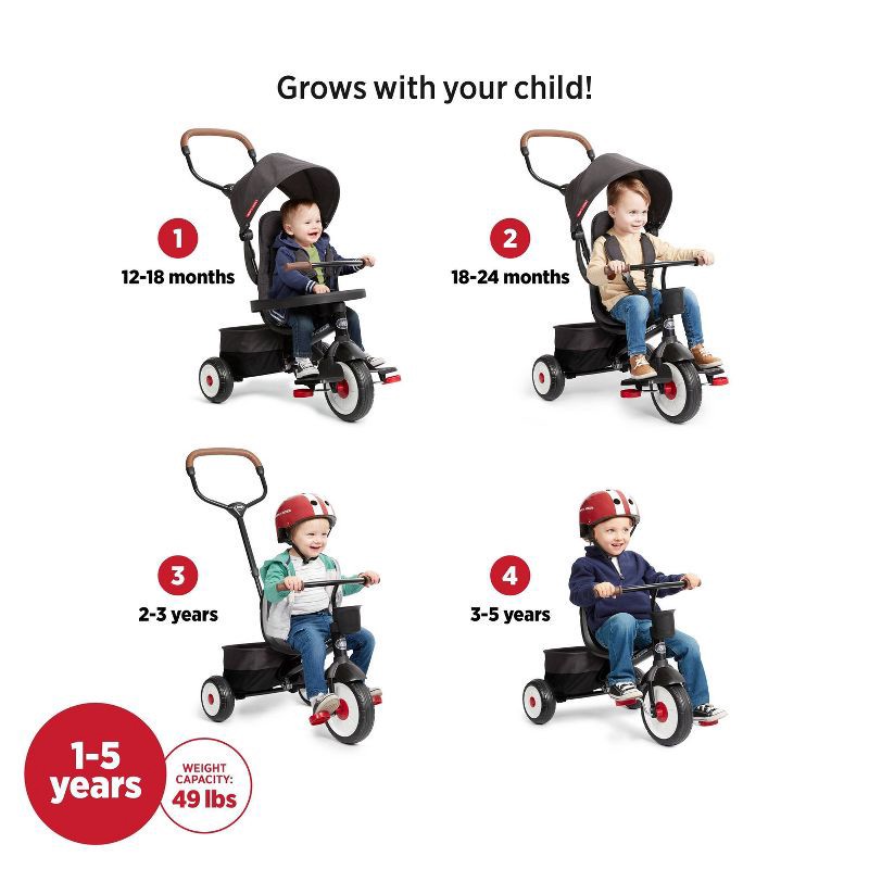 slide 4 of 18, Radio Flyer City 4-in-1 Stroll and Trike Riding Toy: Steel & Plastic, Ages 1-5, 1 ct