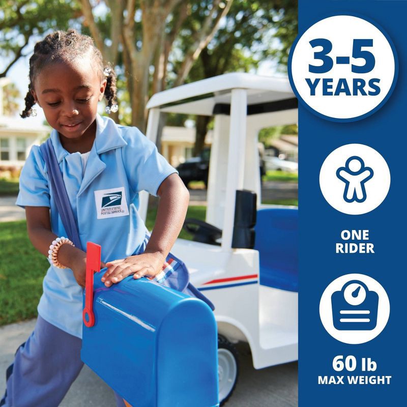 slide 2 of 5, Flybar USPS Electric Ride-On Truck: Powered Toy for Ages 3-5, 60lb Capacity, 60 lb