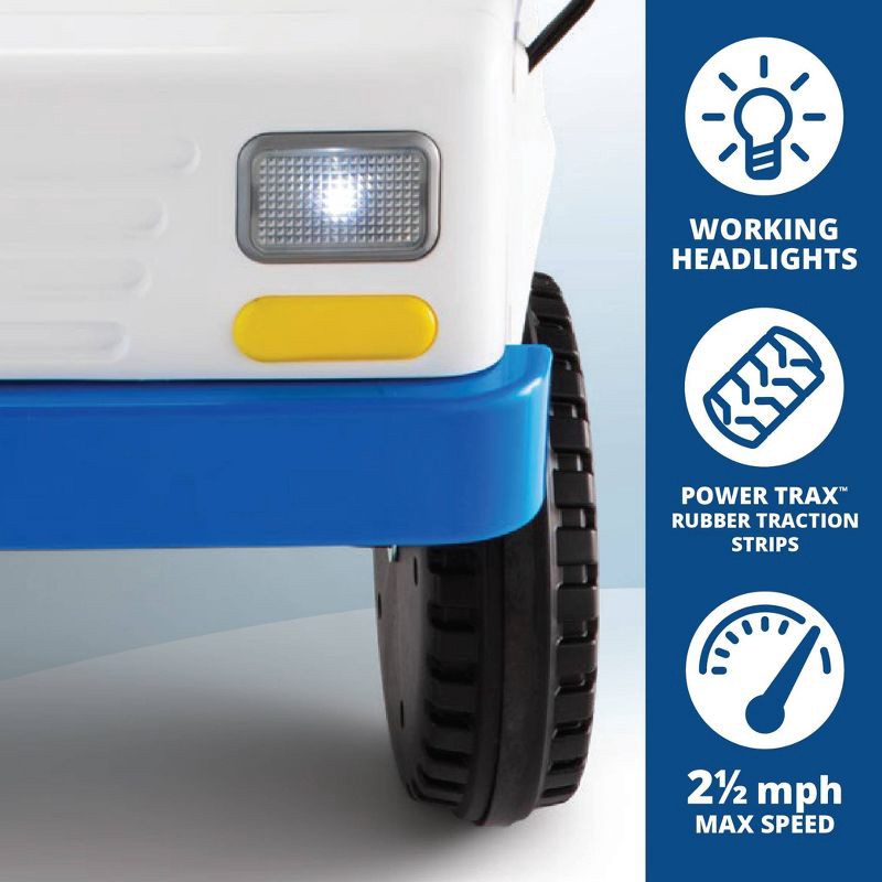 slide 4 of 5, Flybar USPS Electric Ride-On Truck: Powered Toy for Ages 3-5, 60lb Capacity, 60 lb