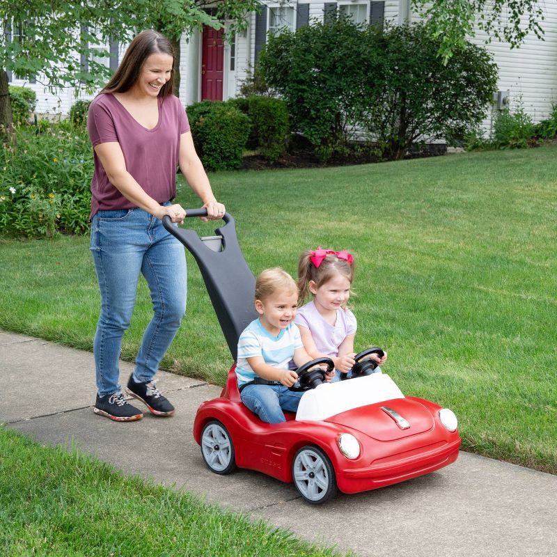 slide 2 of 5, Step2 Side by Side Push Around Roadster: Plastic Pedal & Push Riding Toy, 50 lb Capacity, 50 lb