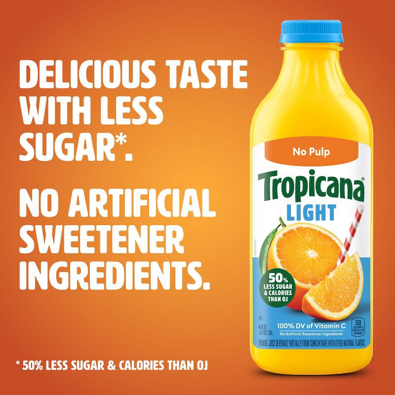 slide 3 of 9, Tropicana Light OJ No Pulp - 46 fl oz, 46 fl oz