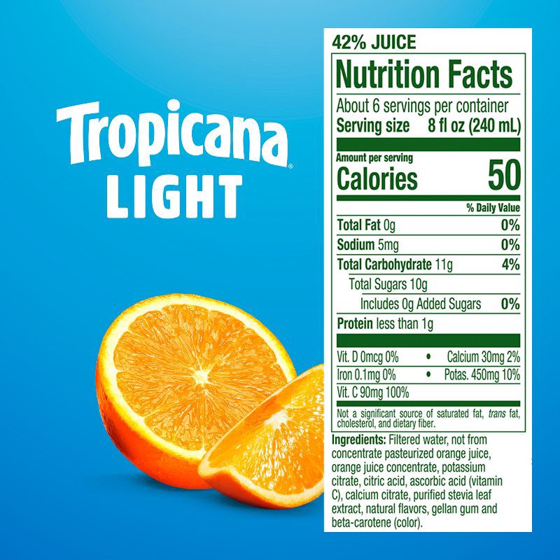 slide 9 of 9, Tropicana Light OJ No Pulp - 46 fl oz, 46 fl oz