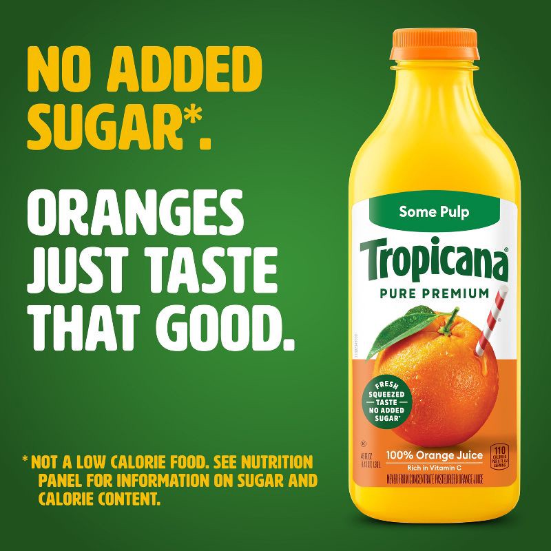 slide 3 of 10, Tropicana Pure Premium Some Pulp Orange Juice - 46 fl oz, 46 fl oz
