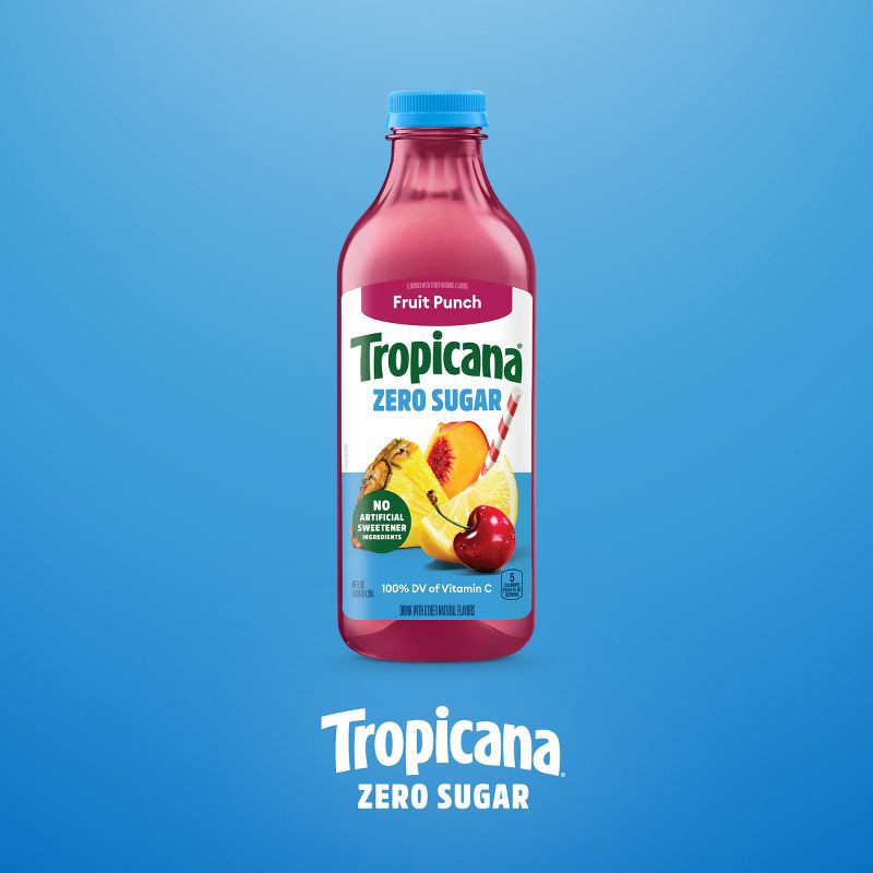 slide 5 of 8, Tropicana Zero Sugar Fruit Punch - 46 fl oz, 46 fl oz