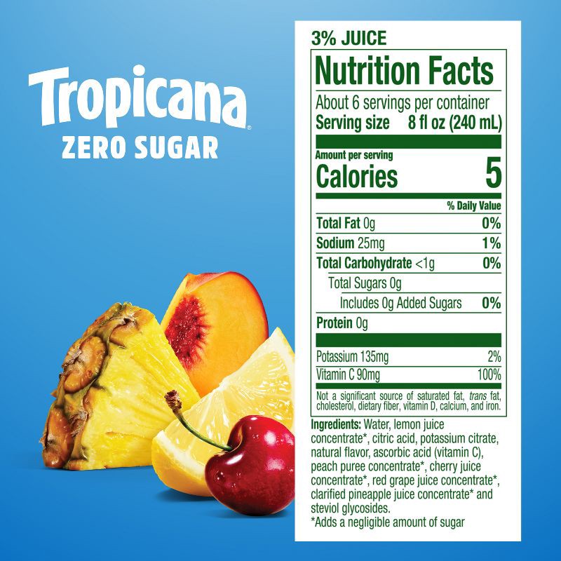 slide 7 of 8, Tropicana Zero Sugar Fruit Punch - 46 fl oz, 46 fl oz