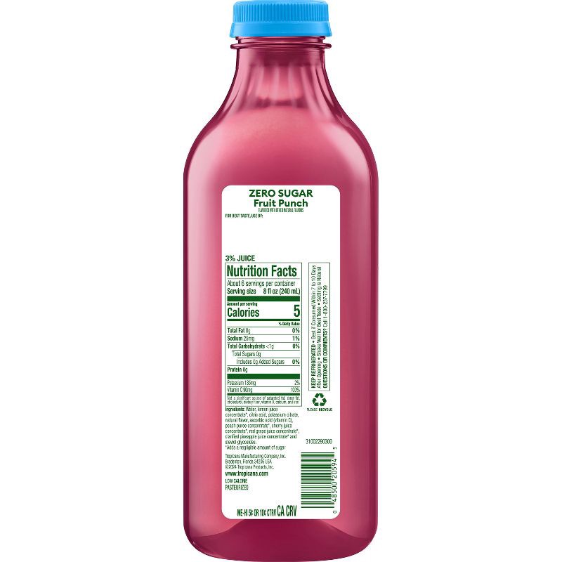 slide 8 of 8, Tropicana Zero Sugar Fruit Punch - 46 fl oz, 46 fl oz
