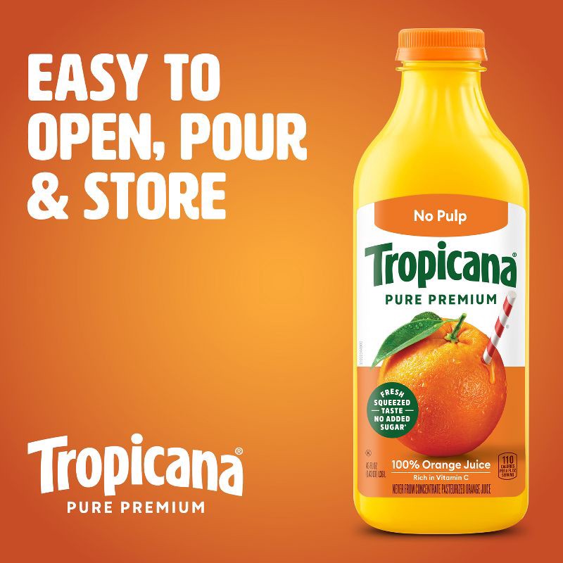 slide 2 of 10, Tropicana Pure Premium Pulp Free Orange Juice - 46 fl oz, 46 fl oz