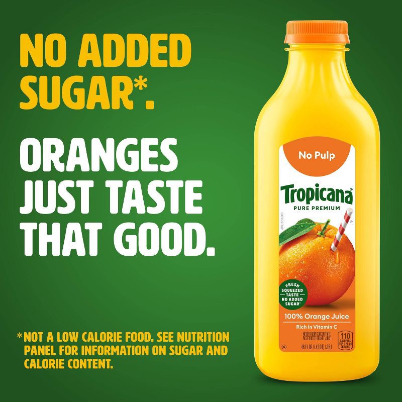 slide 3 of 8, Tropicana Pure Premium Pulp Free Orange Juice - 46oz, 46 oz