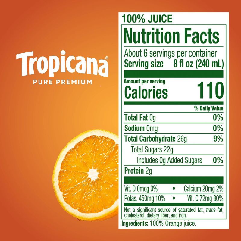 slide 8 of 8, Tropicana Pure Premium Pulp Free Orange Juice - 46oz, 46 oz