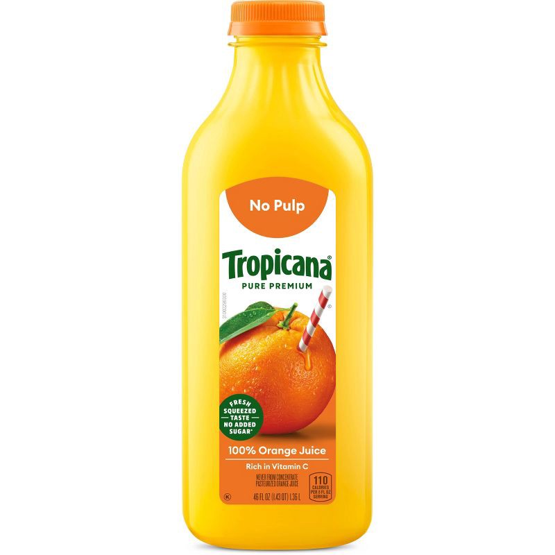 slide 1 of 8, Tropicana Pure Premium Pulp Free Orange Juice - 46oz, 46 oz