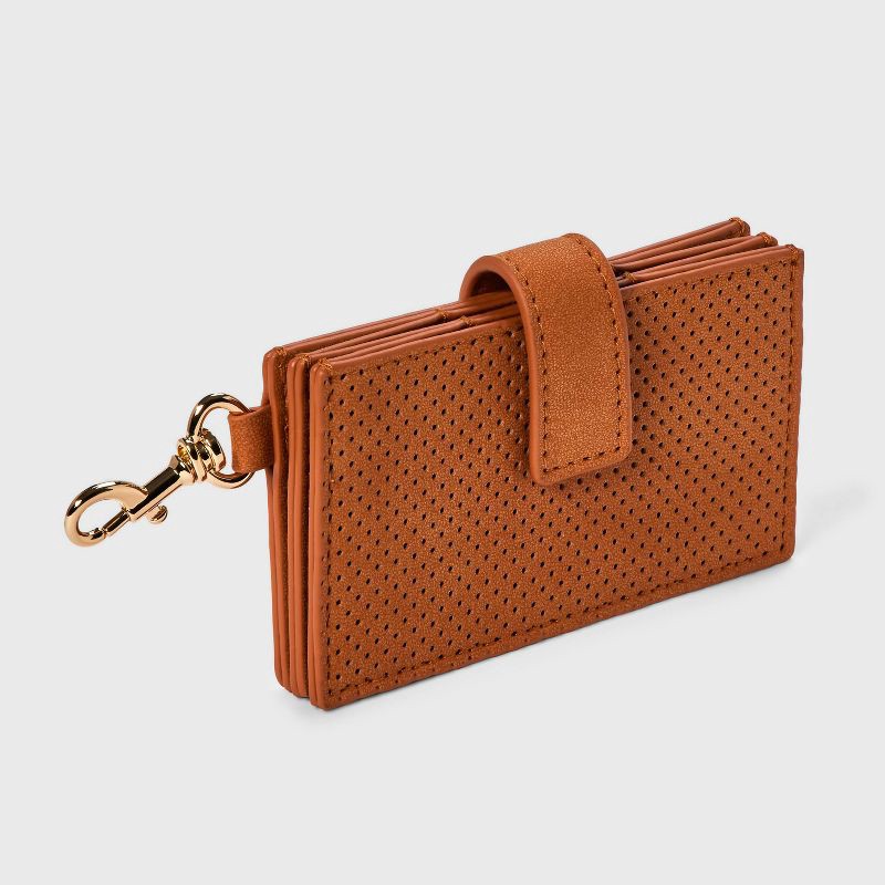 slide 3 of 4, Clip-on Accordion Card Case - Universal Thread™ Brown: Solid Wallet, 1 ct
