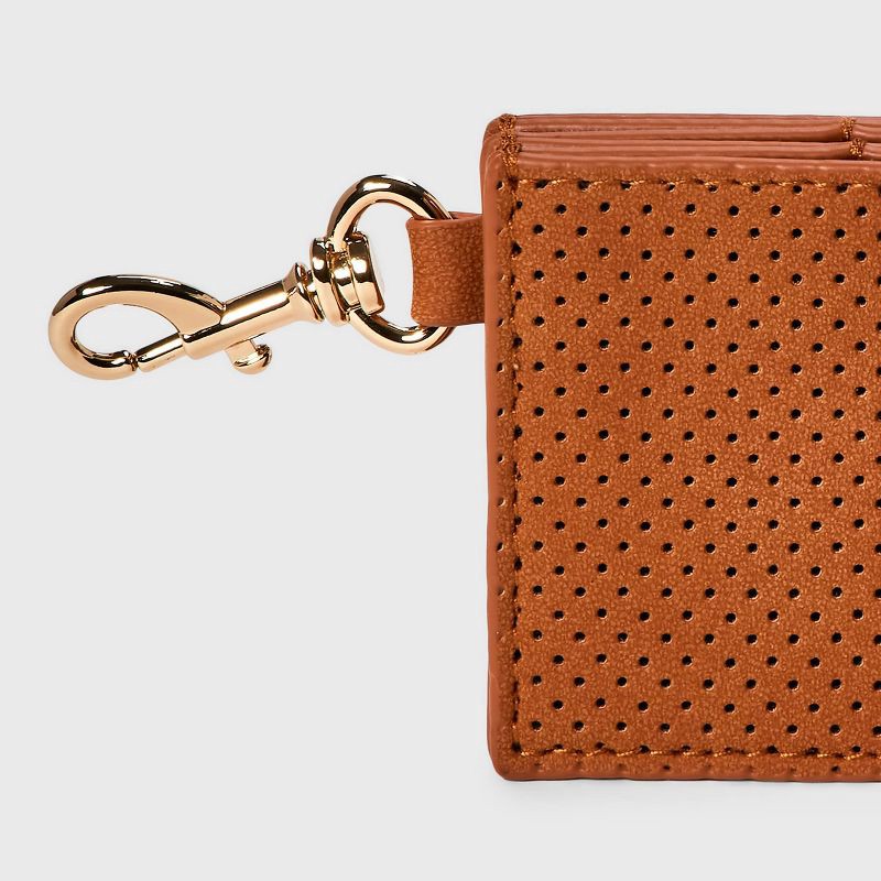 slide 4 of 4, Clip-on Accordion Card Case - Universal Thread™ Brown: Solid Wallet, 1 ct