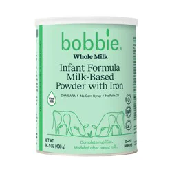 Bobbie Grass Fed Whole Milk Infant Powdered Formula - 14oz