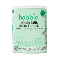 Bobbie Grass Fed Whole Milk Infant Powdered Formula - 14oz: Organic Certified, Kosher, Halal, Iron Fortified