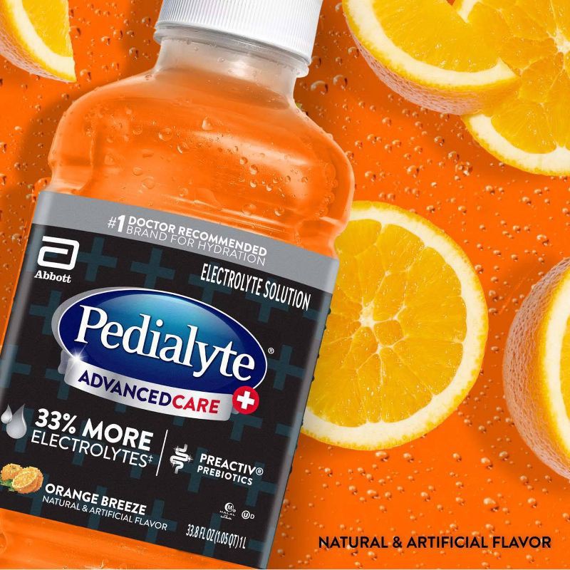 slide 3 of 9, Pedialyte Advanced Care Plus Electrolyte Drinks - Orange - 33.8 fl oz, 33.8 fl oz