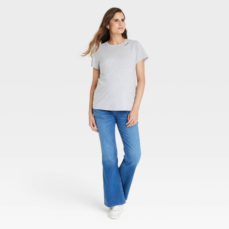 slide 3 of 5, Over Belly High-Rise Denim Flare Maternity Pants - Isabel Maternity by Ingrid & Isabel™ Medium Wash 14: Power Stretch, 1 ct