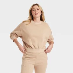 Women's Leisure Studio Pullover Sweatshirt - Universal Thread™ Tan M