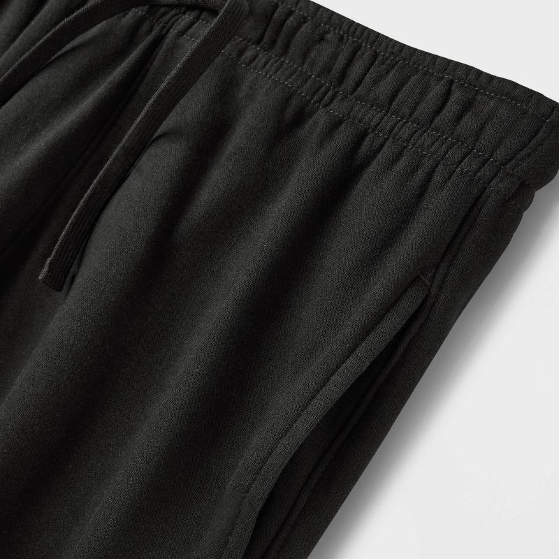 slide 5 of 5, Men's Fleece Jogger Pants - Goodfellow & Co™ Black L: Midweight, Regular Fit, Adjustable Waistband, Tapered Leg, 1 ct