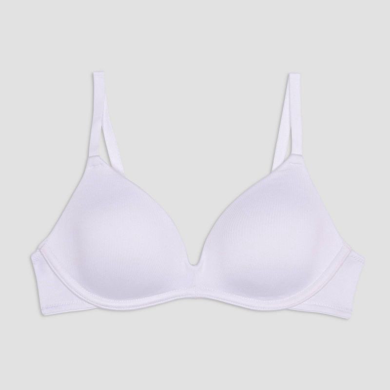slide 1 of 3, Maidenform Girls' Microfiber Underwire Bra - White 36A: Breathable Knit T-Shirt Bra, Adjustable Straps, 1 ct