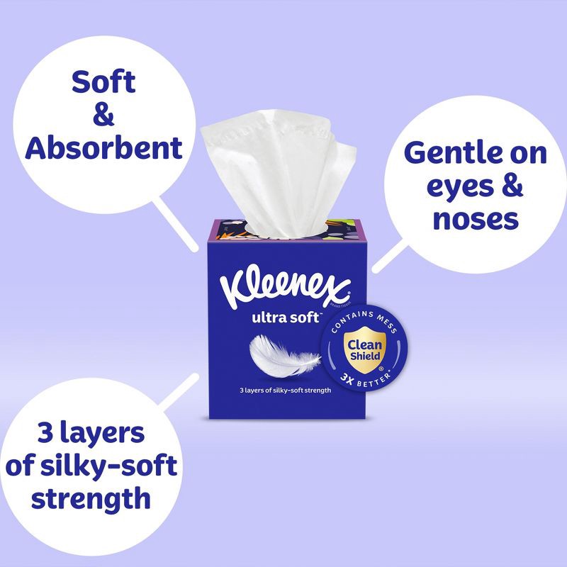 slide 2 of 13, Kleenex Ultra Soft 3-Ply Facial Tissue - 6pk/360ct, 6 ct, 360 ct