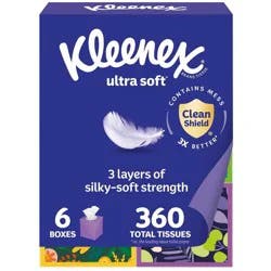 Kleenex Ultra Soft 3-Ply Facial Tissue - 6pk/360ct