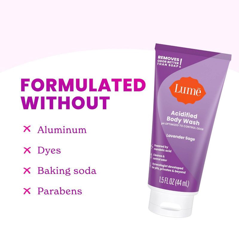 slide 9 of 9, Lume Mini Tube Body Wash - Lavender - 1.5 fl oz, 1.5 fl oz