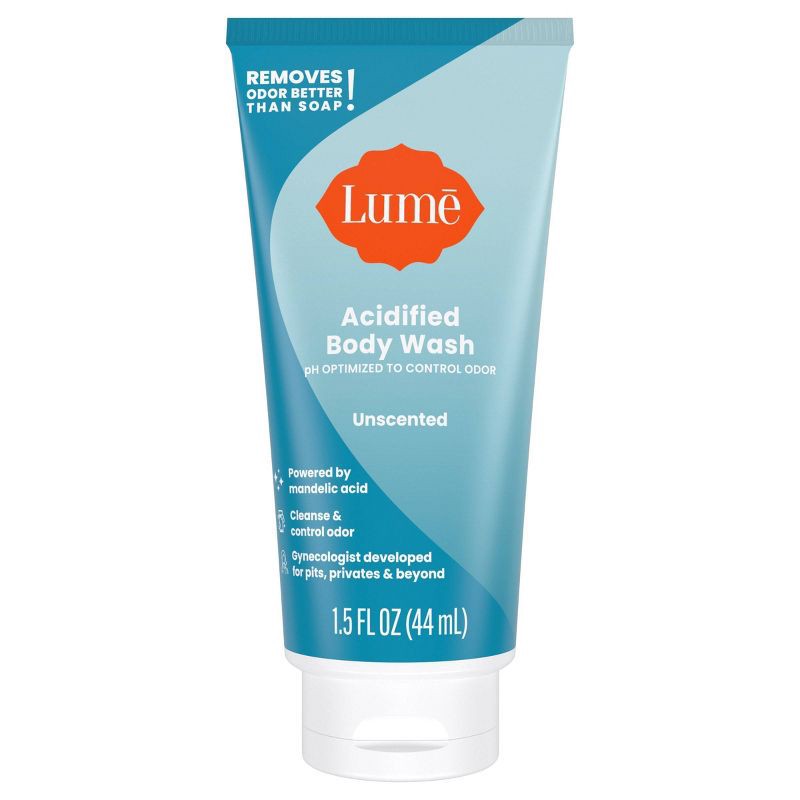 slide 1 of 9, Lume Mini Tube Body Wash - Unscented - 1.5 fl oz, 1.5 fl oz